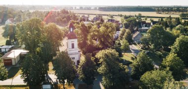 Kirche Schönwalde-Dorf von oben