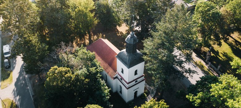 Kirche Wansdorf von oben