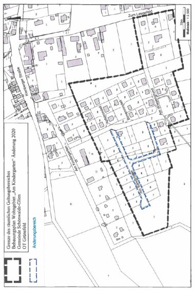 Karte Grenze des räumlichen Geltungsbereiches -Am Kindergarten