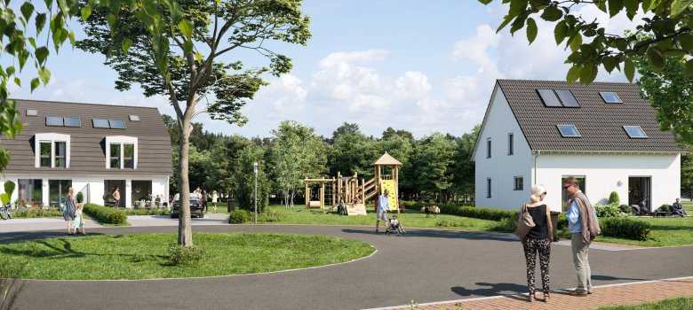 Blick ins Quartier am Wiesenweg Blick ins Quartier am Wiesenweg